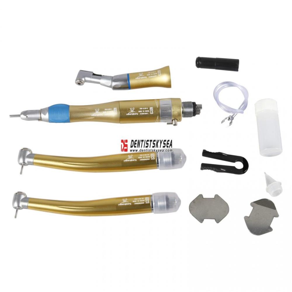 2*NSK Style Dental High Speed Handpiece +1*Low Speed Kit E-Type 4-H Golden
