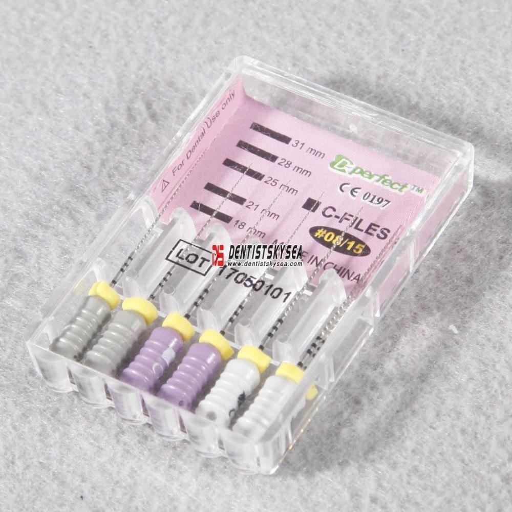 1 Pack Dental Endodontic Root Canal Stainless Steel C Files 25mm for Hand Use