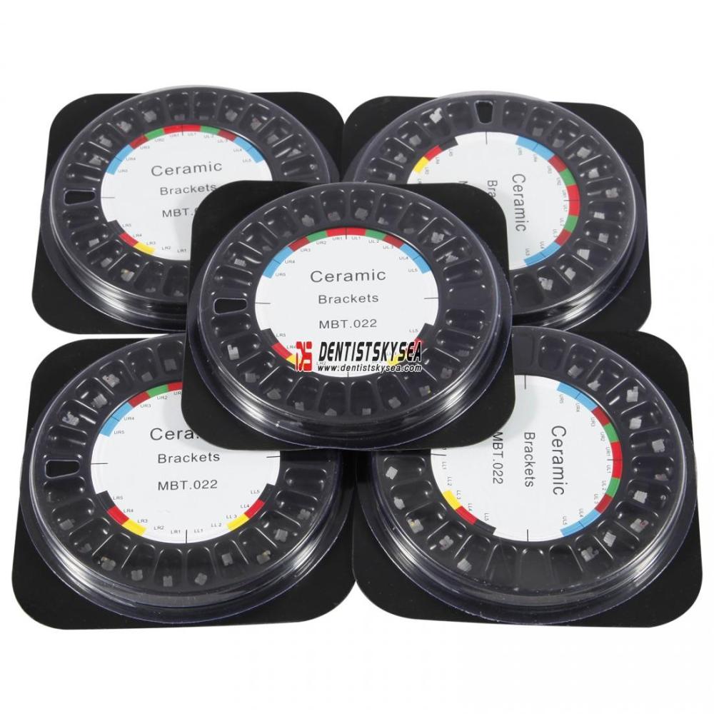 10 Packs Dental Orthodontic Bracket Braces Ceramic MBT/ROTH  022 with 3-4-5 Hooks