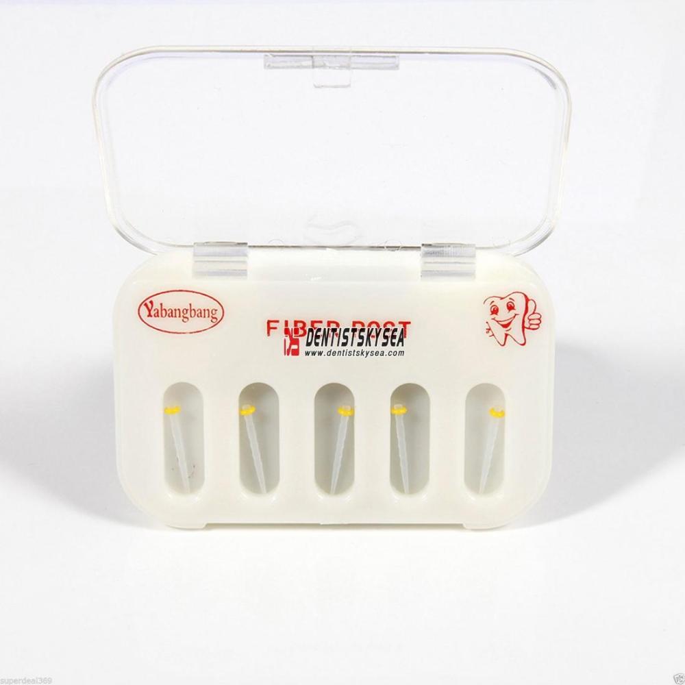 5pcs/box Dental Oral Glass Fiber Post Straight Pile Screw Thread Quartz