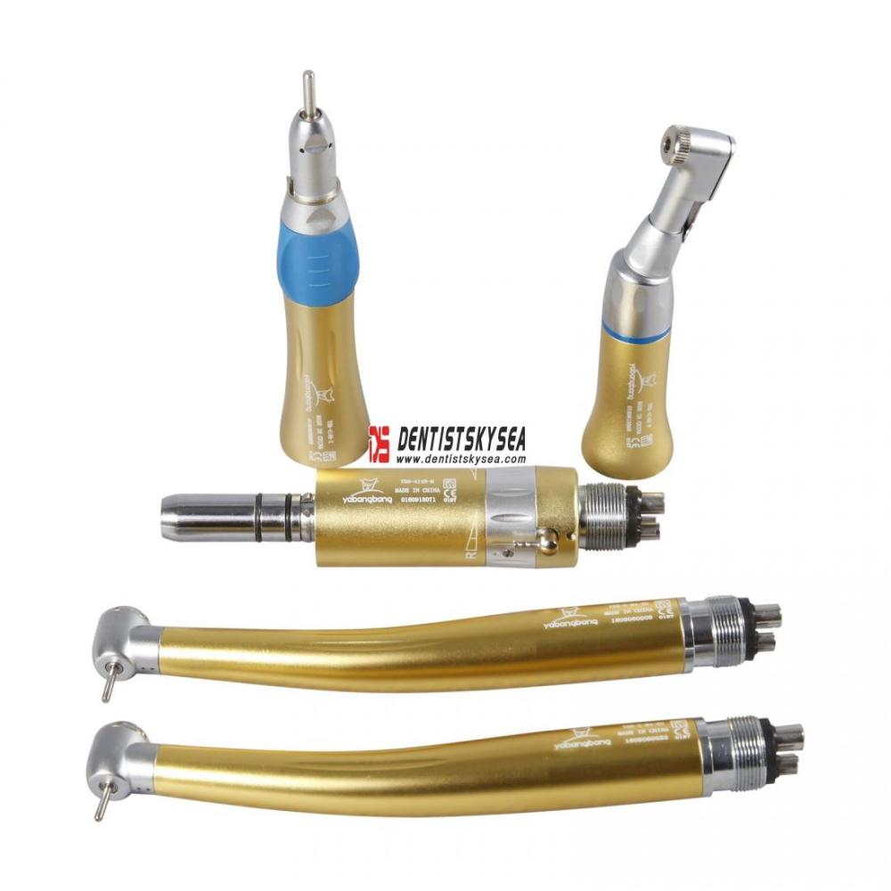 2*NSK Style Dental High Speed Handpiece +1*Low Speed Kit E-Type 4-H Golden