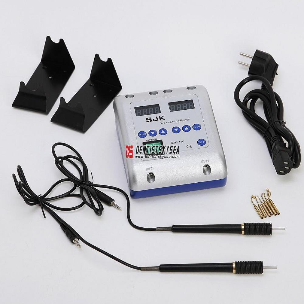 Dental Equipment Electric Wax Carving Knife Carver 2 Pen Waxer Pot &amp; 6 Tips 