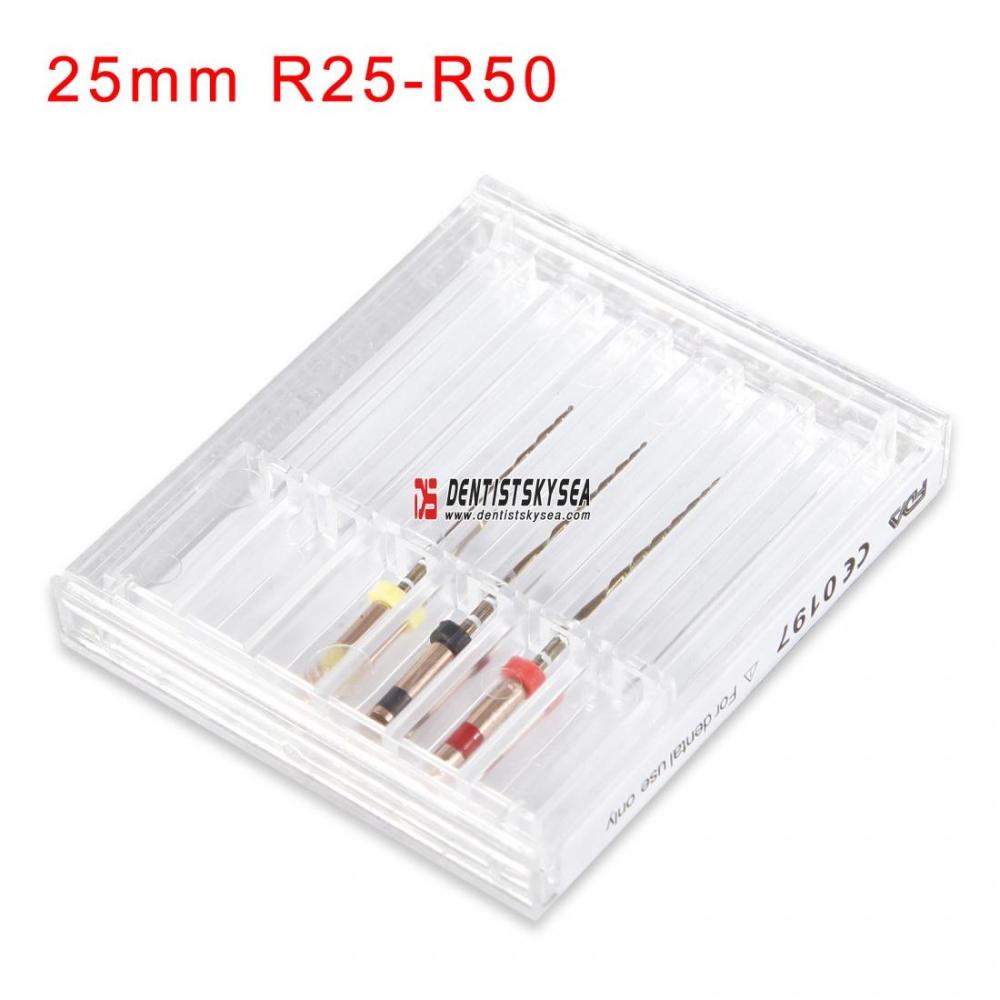 3pcs Dental Root Canal Endodontic Reciprocating Niti Files 25mm R25-R50