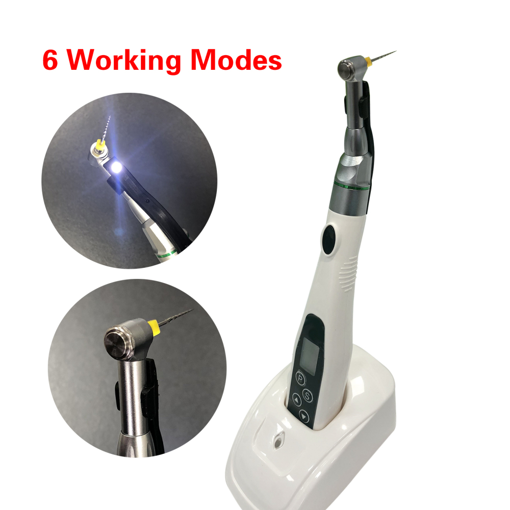Dental LED Light  Endodontics Endo Motor Cordless Wireless Meter With 16:1 Contra Angle Head