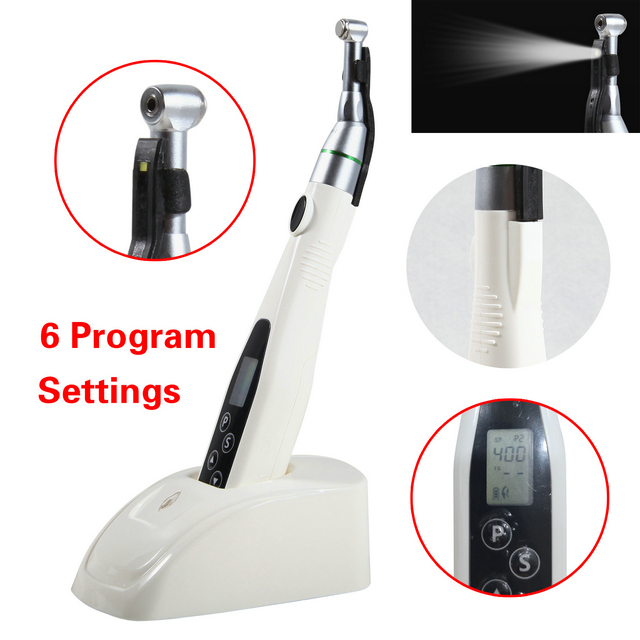 Dental LED Light  Endodontics Endo Motor Cordless Wireless Meter With 16:1 Contra Angle Head