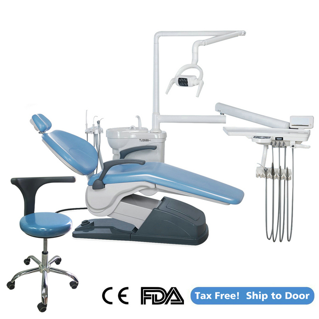 Dental Unit Chair Hard Leather Computer Controlled DC Motor +Stool Kit TJ2688-A1