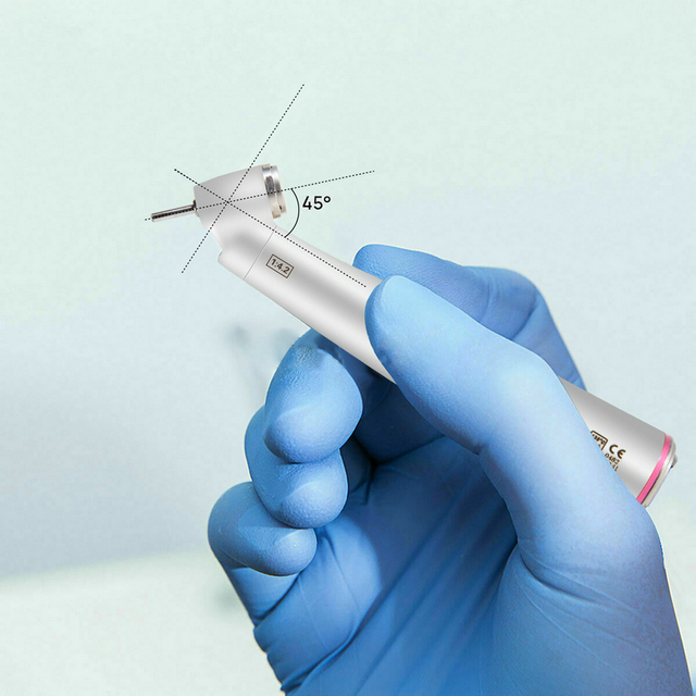 Dental 45 Degree LED Contra Angle Surgical Handpiece 1:4.2 Increasing NSK Style