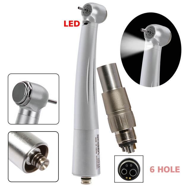 NSK Style Dental Fiber Optic Turbine Handpiece /6-Hole LED Quick Coupler