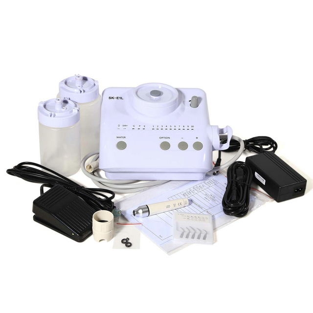Dental Ultrasonic Piezo Scaler Auto 2 Bottles & LED Handpiece fit Woodpecker EMS