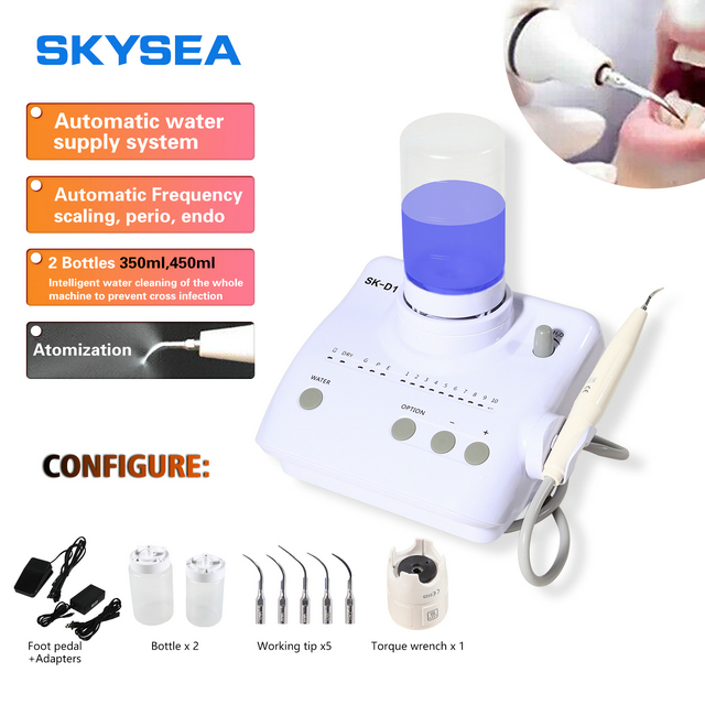 Portable Dental Ultrasonic Scaler Handpiece 2 Bottles Fit DTE SATELEC Cavitron