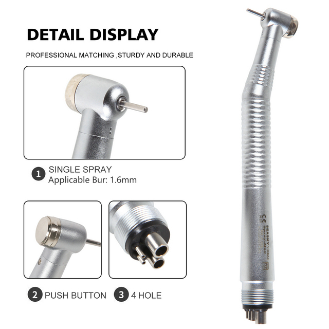 NSK Style Dental High Speed Handpieces Push Button 4 Holes Air Turbine