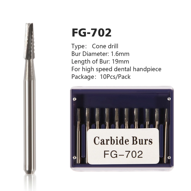 Dental Tungsten Carbide Burs FG 1.6mm for High Speed Handpiece FG#702