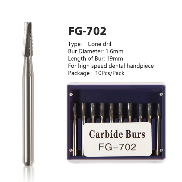 Dental Tungsten Carbide Burs FG 1.6mm for High Speed Handpiece FG#702
