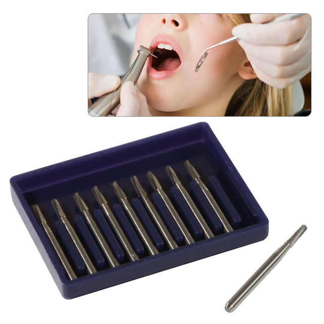 FG557 Dental FG Carbide Steel Bur Drills Dentist Tools for High Speed Handpiece