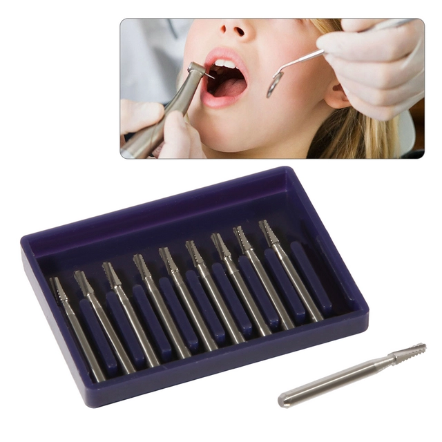 Dental Tungsten Steel Carbide Crown Metal Cutting Burs For High Speed FG-1958