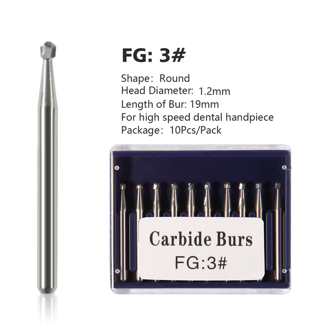 Dental Round Tungsten Carbide  Steel Bur For High Speed Handpiece FG03