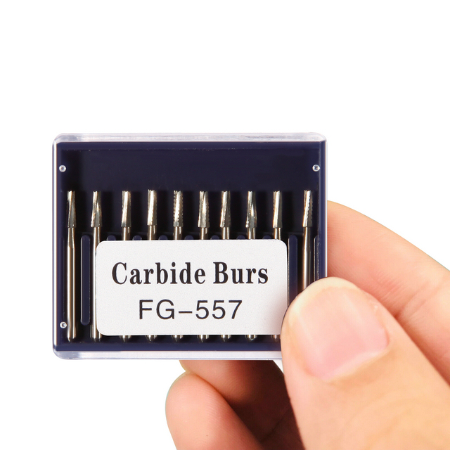 FG557 Dental FG Carbide Steel Bur Drills Dentist Tools for High Speed Handpiece