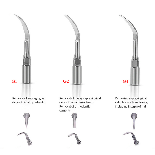 Dental Ultrasonic Air Perio Scaler Handpiece 4 Hole + 3 Scaling Tips for Dentist