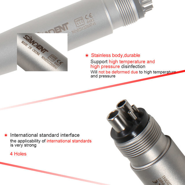 Dental Stainless 3 Spray High Speed Turbine Handpiece 4Holes Fit NSK SANDENT