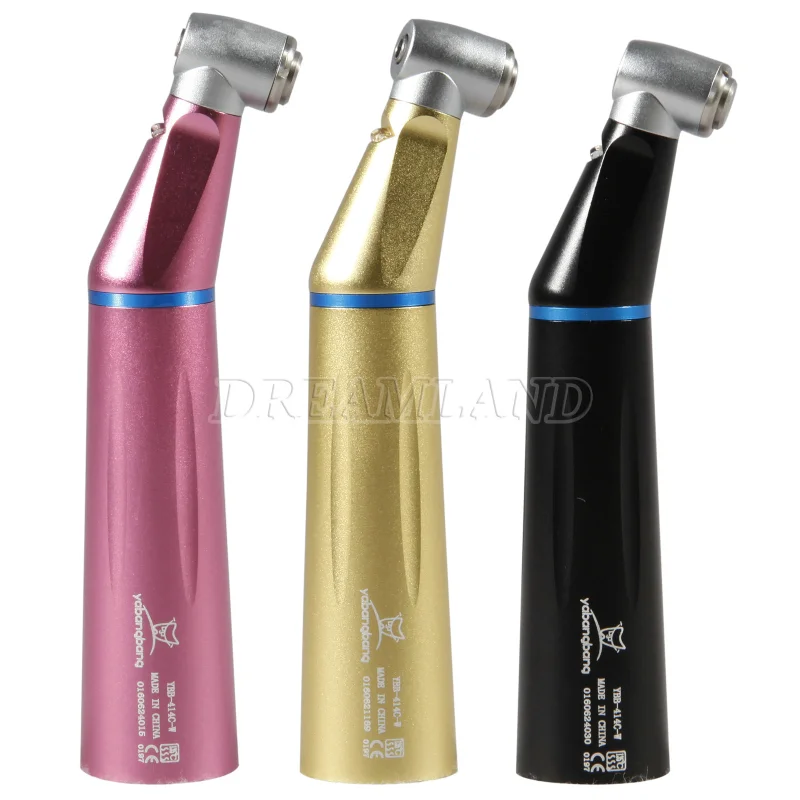 Dental LED Low Speed Fiber Optic Contra Angle E generator Handpiece YH golden pink black