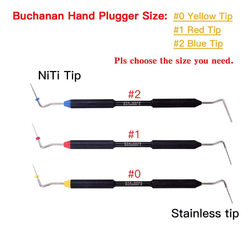 3 Type Dental Sybronendo Endo Buchanan Hand Plugger Tip Fill Obturation No.0/1/2