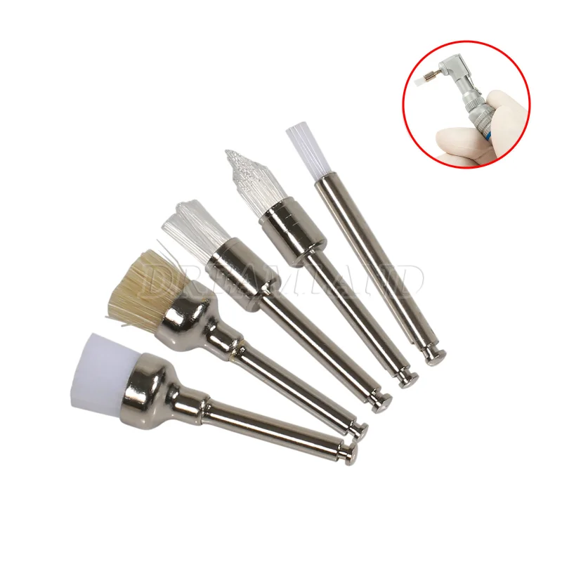 100pcs Dental Nylon Latch Polishing Polisher Prophy Brush point/flat/bowl Teeth Brush