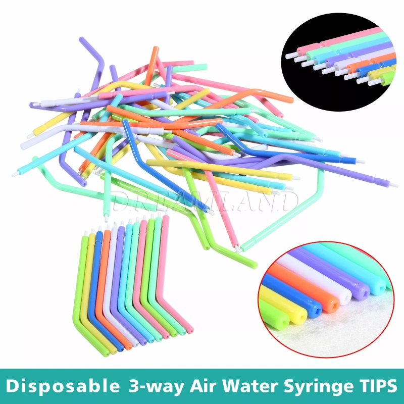 250pcs Dental 3-Way Air Water Syringe Disposable Spray Tips Triple Nozzles Tubes