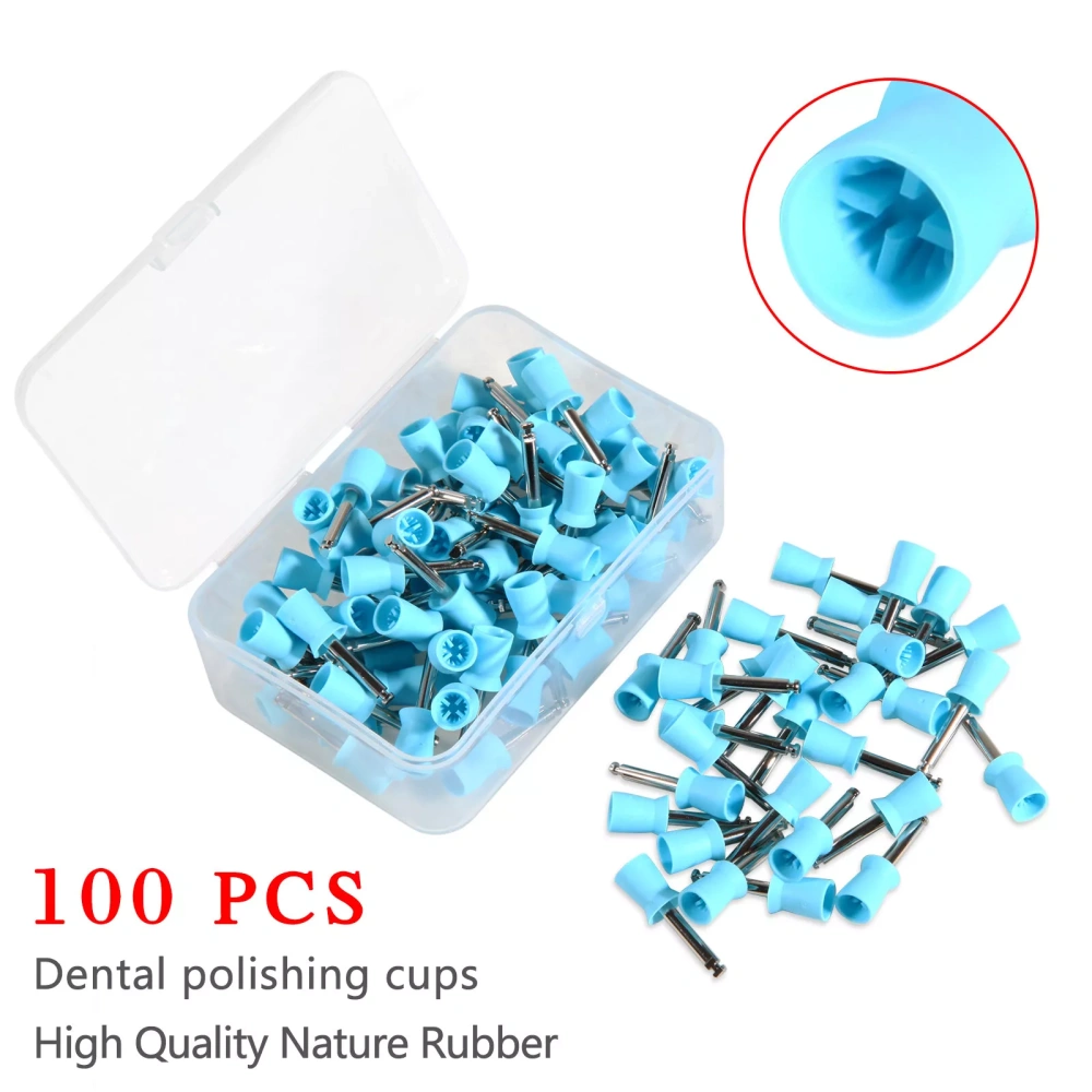 100Pcs Dental Rubber Prophy Teeth Polish Polishing Cups Latch Type Brushes