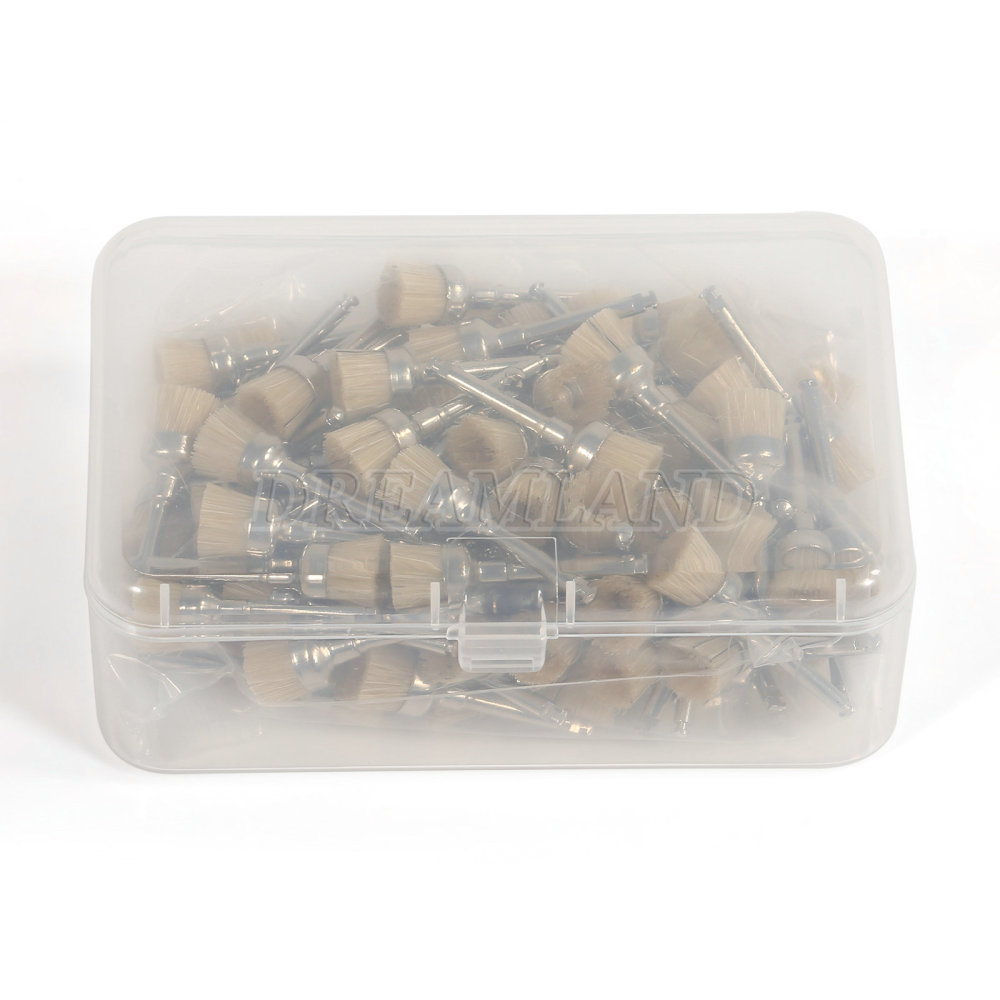100pcs Dental Nylon Latch Polishing Polisher Prophy Brush point/flat/bowl Teeth Brush