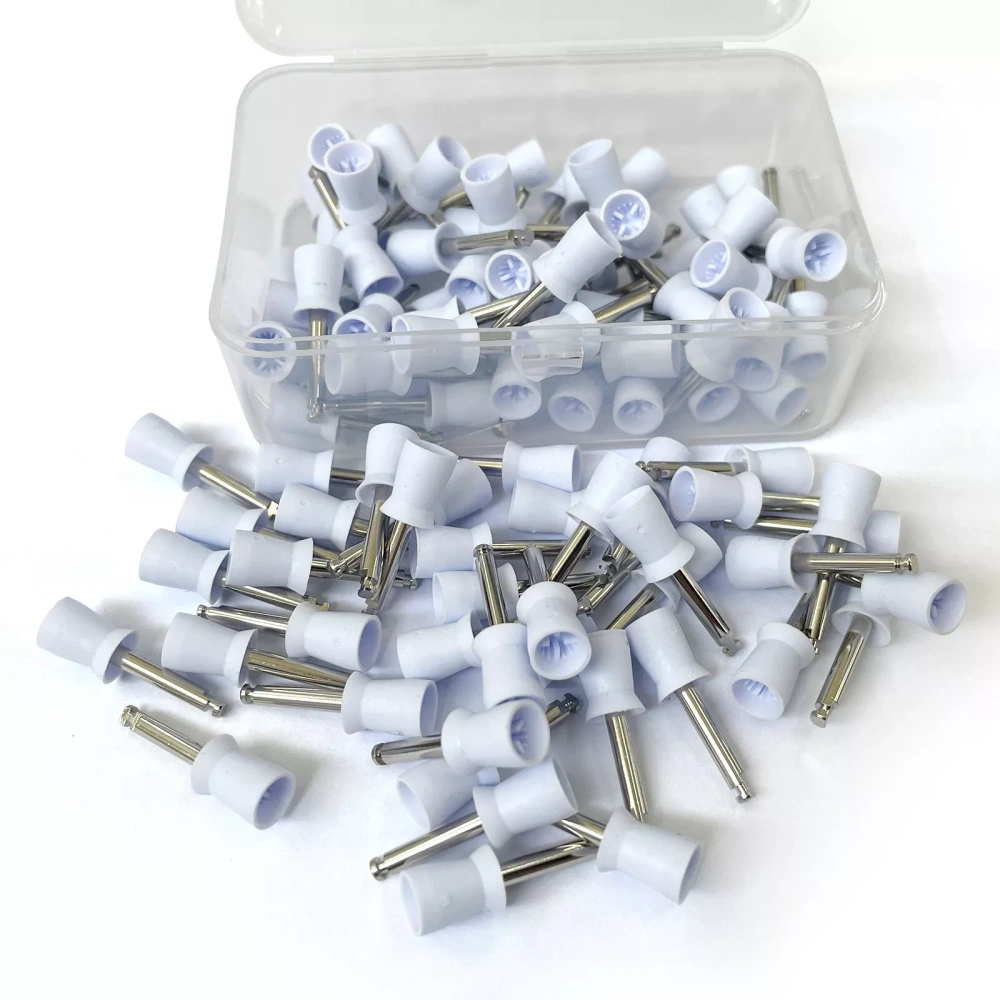 100Pcs Dental Rubber Prophy Teeth Polish Polishing Cups Latch Type Brushes