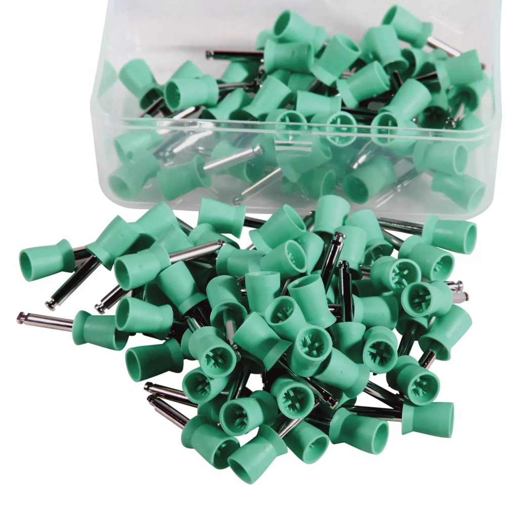 100Pcs Dental Rubber Prophy Teeth Polish Polishing Cups Latch Type Brushes