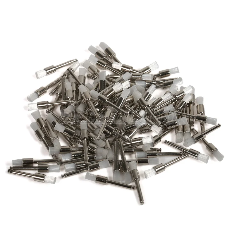 100pcs Dental Nylon Latch Polishing Polisher Prophy Brush point/flat/bowl Teeth Brush