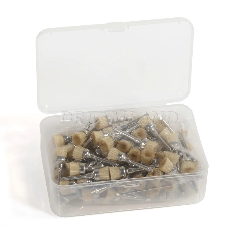 100pcs Dental Nylon Latch Polishing Polisher Prophy Brush point/flat/bowl Teeth Brush