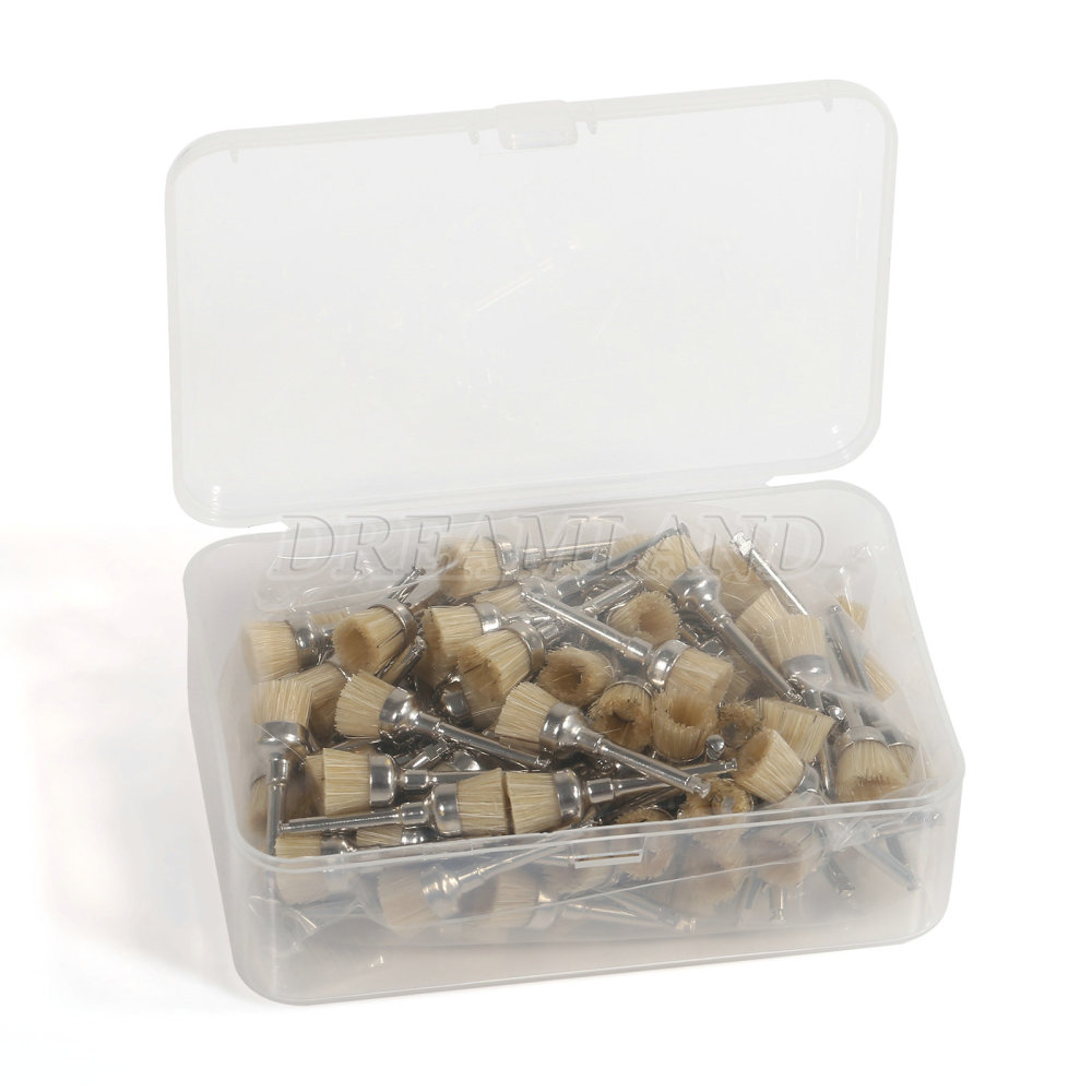 100pcs Dental Nylon Latch Polishing Polisher Prophy Brush point/flat/bowl Teeth Brush