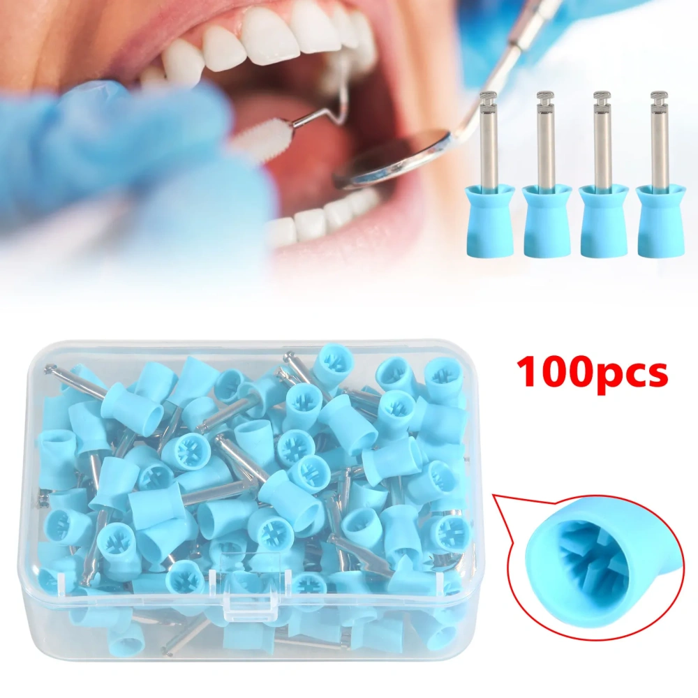100Pcs Dental Rubber Prophy Teeth Polish Polishing Cups Latch Type Brushes