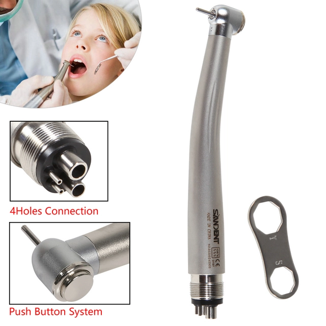 10PCS NSK Style Dental High Speed Handpiece Push Button Type SANDENT PANA 2/4 Hole