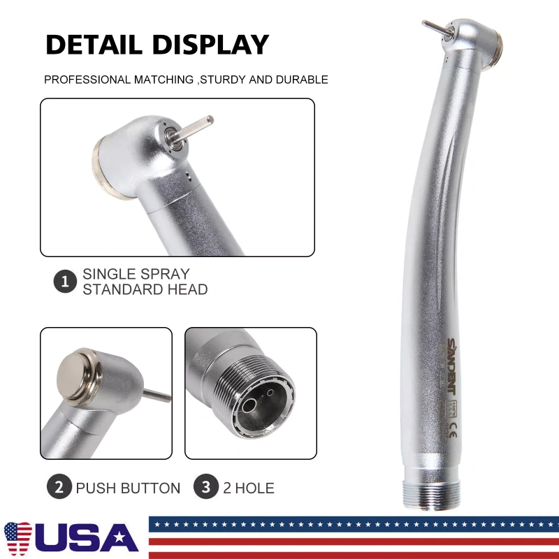 10PCS NSK Style Dental High Speed Handpiece Push Button Type SANDENT PANA 2/4 Hole