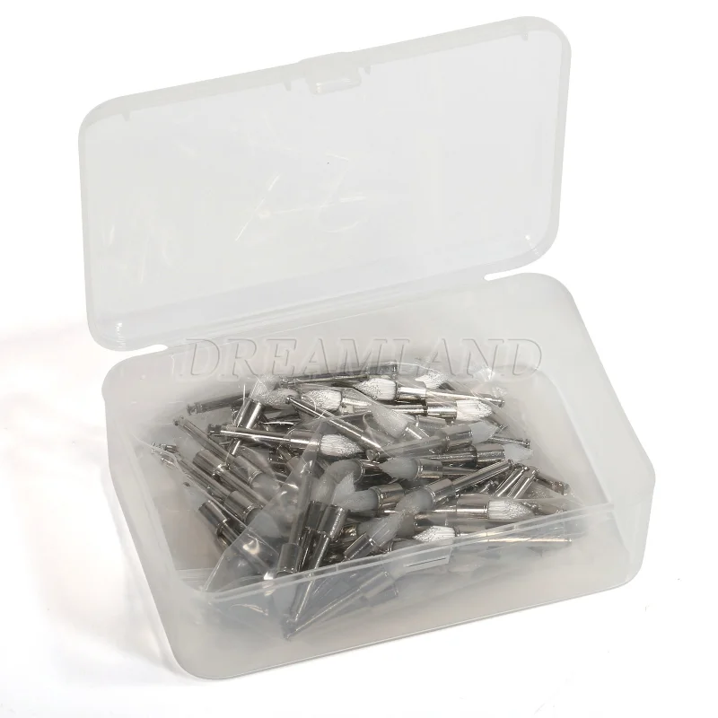 100pcs Dental Nylon Latch Polishing Polisher Prophy Brush point/flat/bowl Teeth Brush