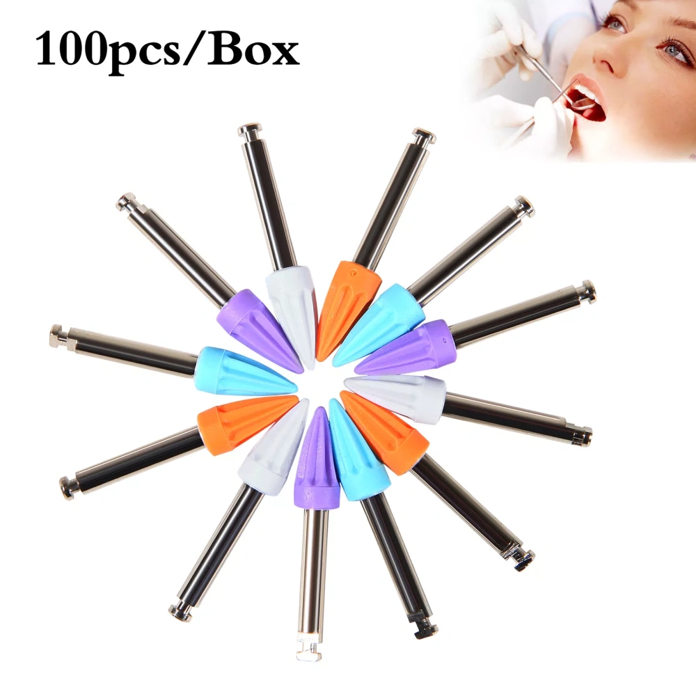 100Pcs Dental Rubber Prophy Teeth Polish Polishing Cups Latch Type Brushes