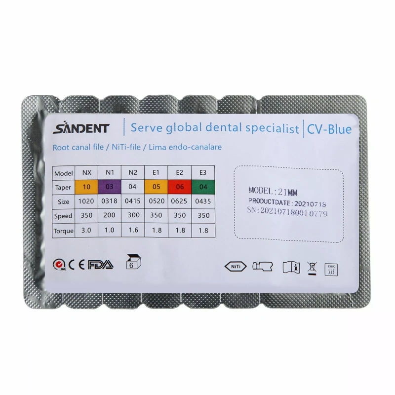 Dental Endo NITI Rotary Files Heat Activated Assorted 6 Files 21mm/25mm/31mm