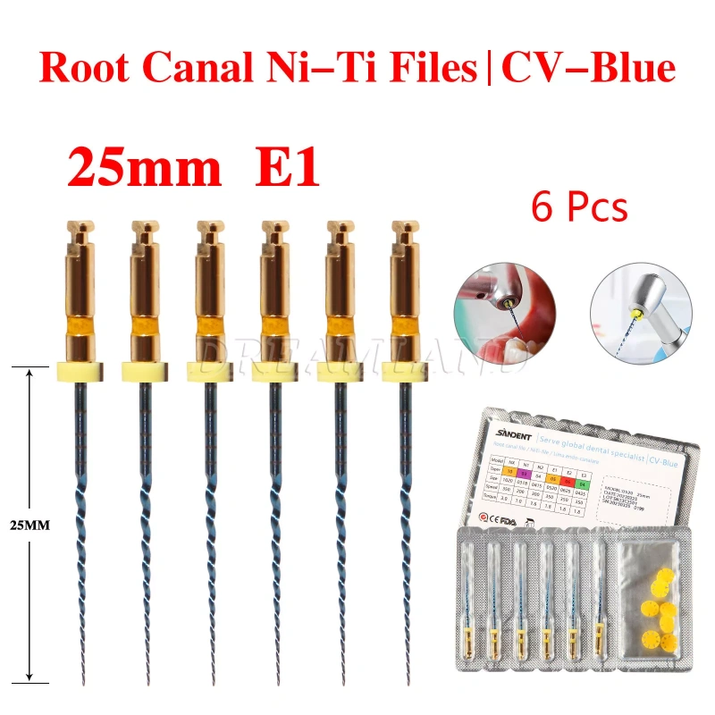 Dental Heat Activated NiTi Files Rotary Engine File Endo Motor Root Treatment 25mm