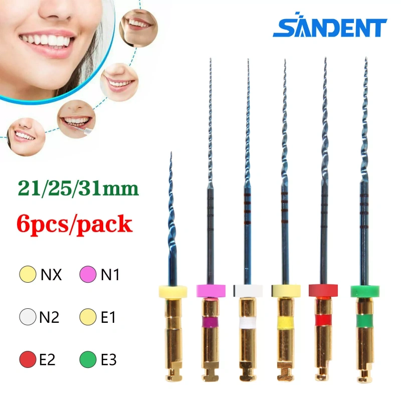 Dental Endo NITI Rotary Files Heat Activated Assorted 6 Files 21mm/25mm/31mm