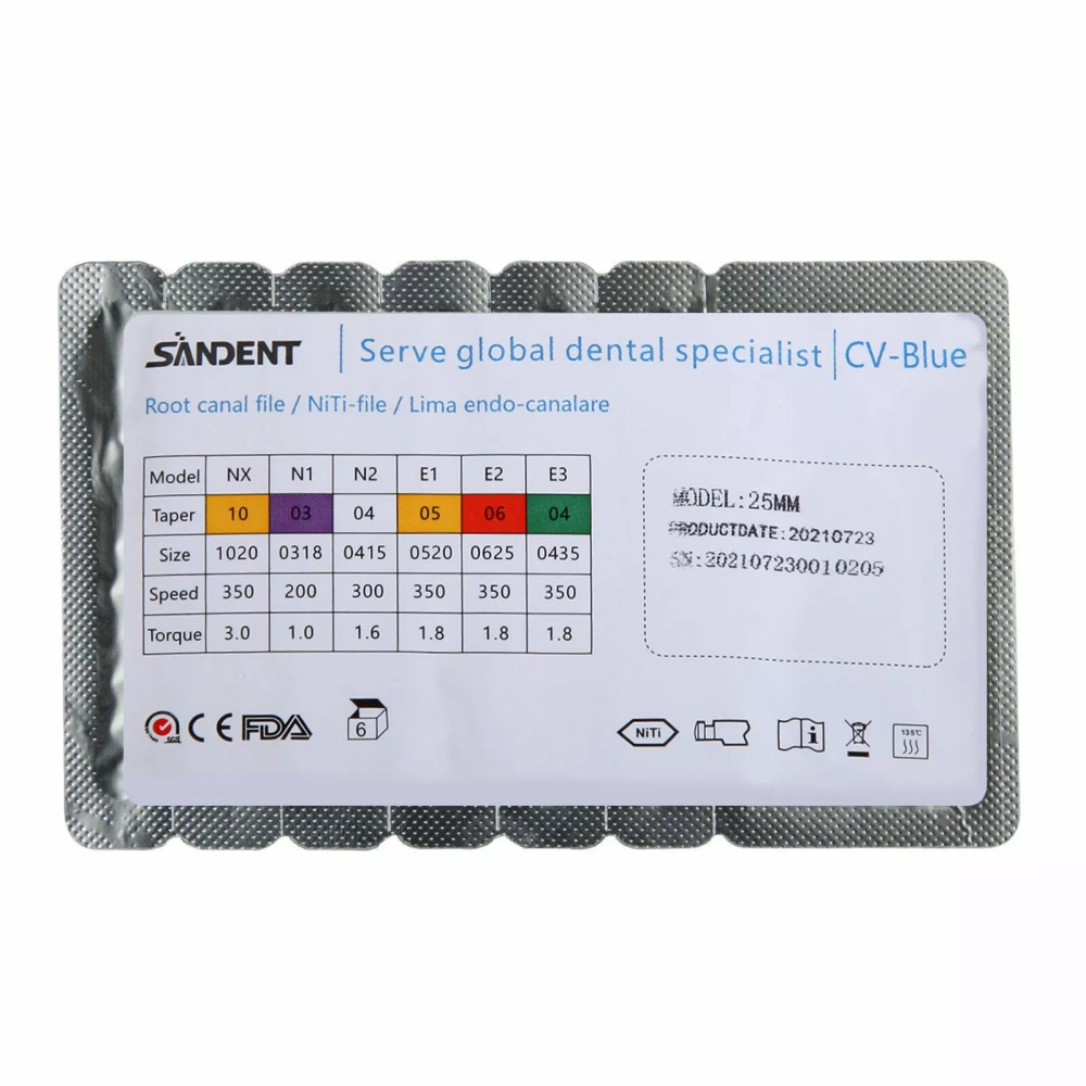Dental Endo NITI Rotary Files Heat Activated Assorted 6 Files 21mm/25mm/31mm