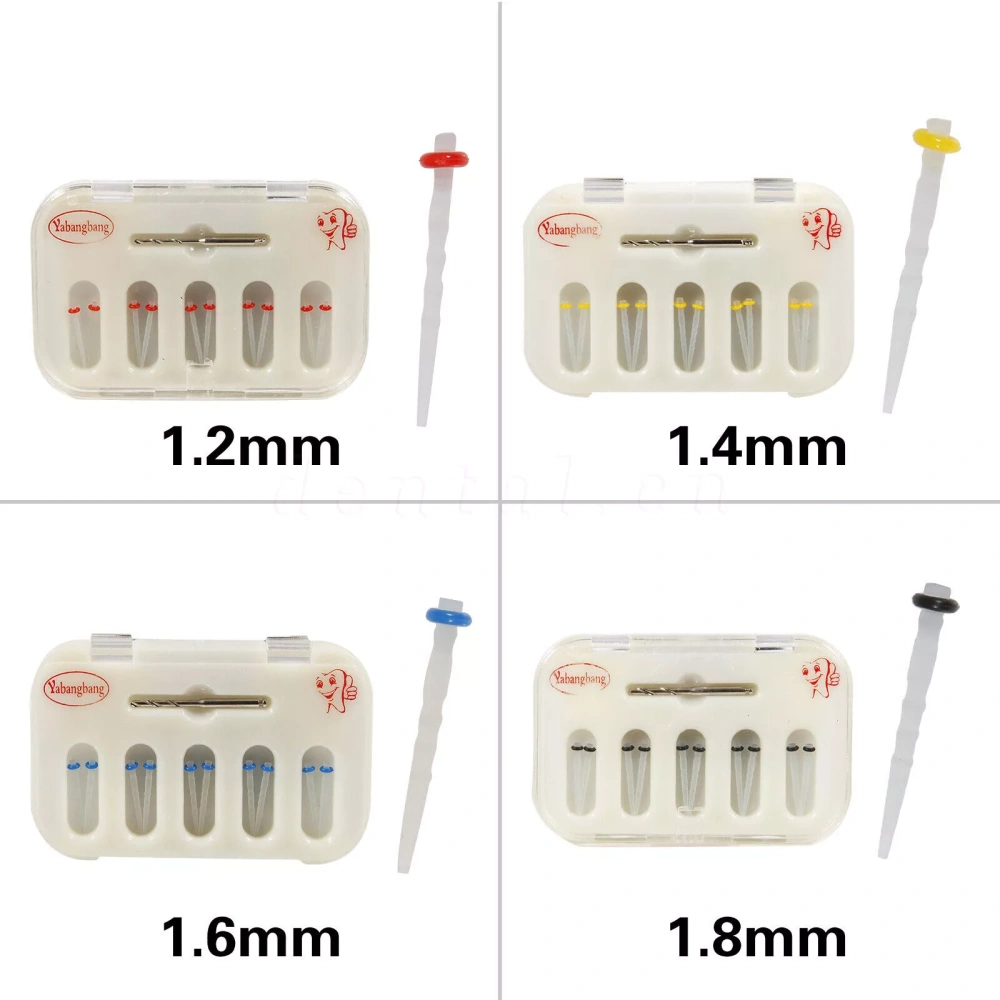 one pack Dental Fiber Post Resin Post Screw Thread Quartz & Drill Kit 1.2 1.4 1.6 1.8
