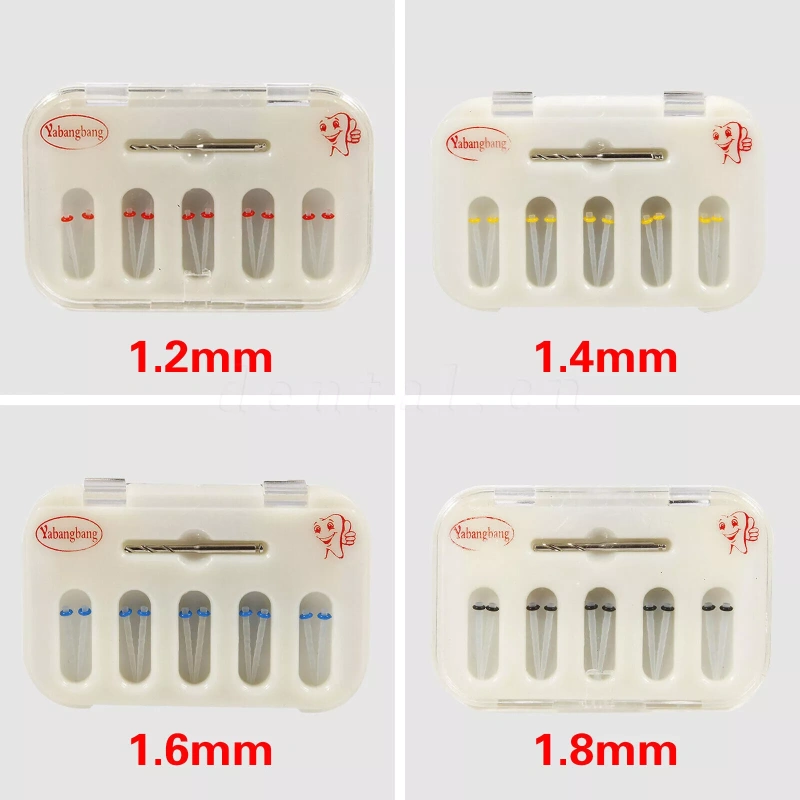one pack Dental Fiber Post Resin Post Screw Thread Quartz & Drill Kit 1.2 1.4 1.6 1.8