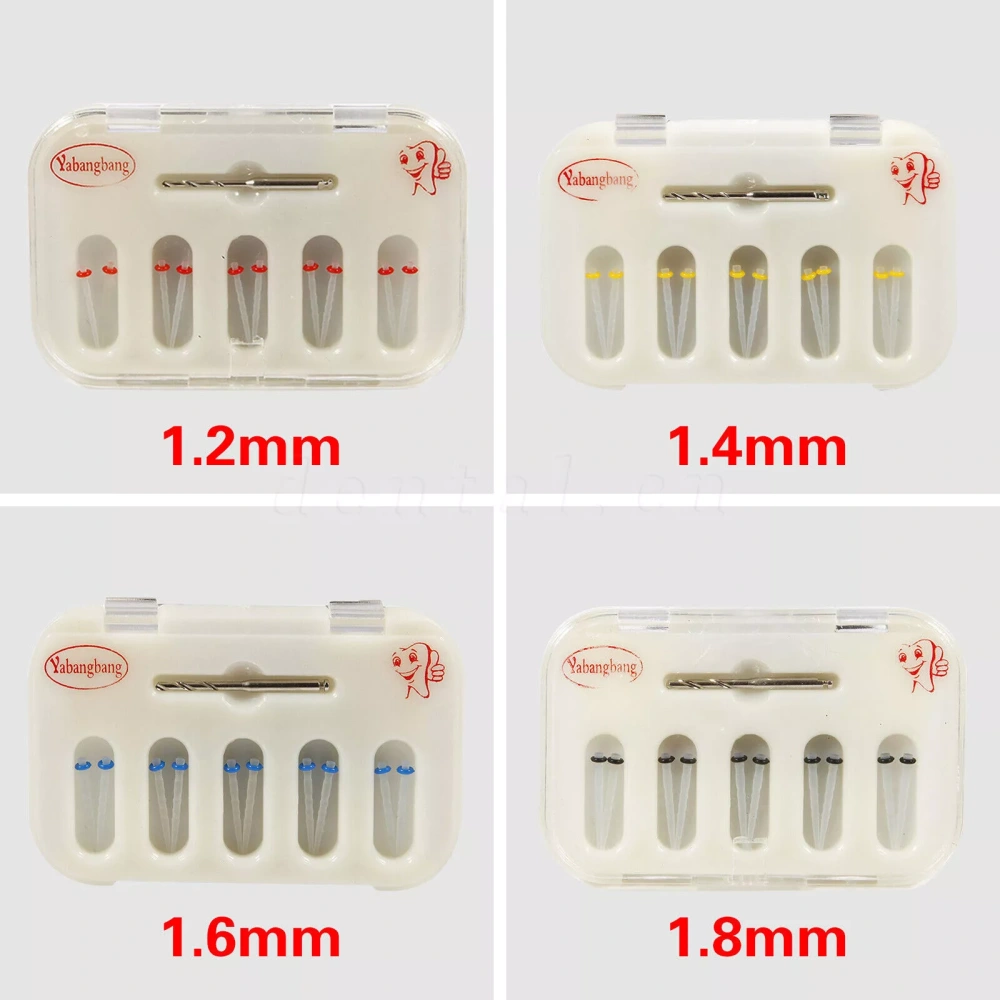 one pack Dental Fiber Post Resin Post Screw Thread Quartz & Drill Kit 1.2 1.4 1.6 1.8