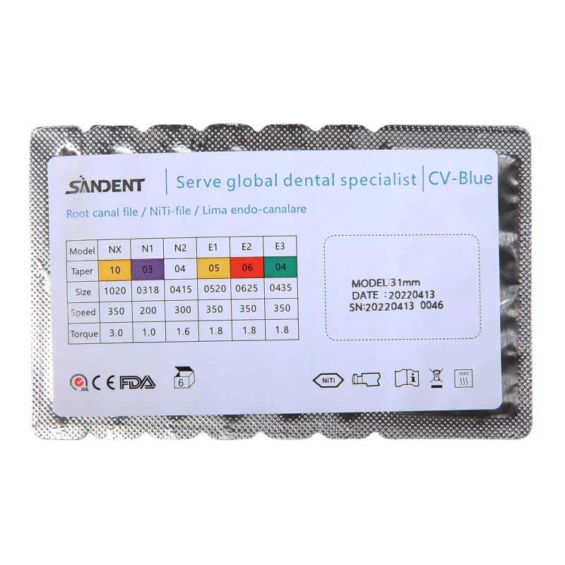 Dental Endo NITI Rotary Files Heat Activated Assorted 6 Files 21mm/25mm/31mm