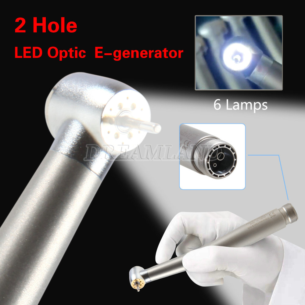Dental E-generator Shadowless 6 LED High Speed Handpiece 6 Way Sprays 2/4Hole