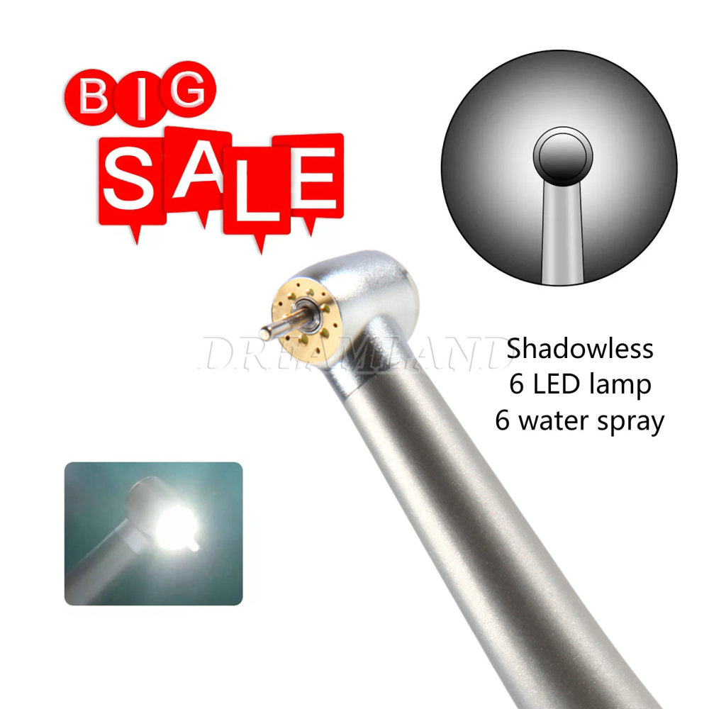 Dental E-generator Shadowless 6 LED High Speed Handpiece 6 Way Sprays 2/4Hole