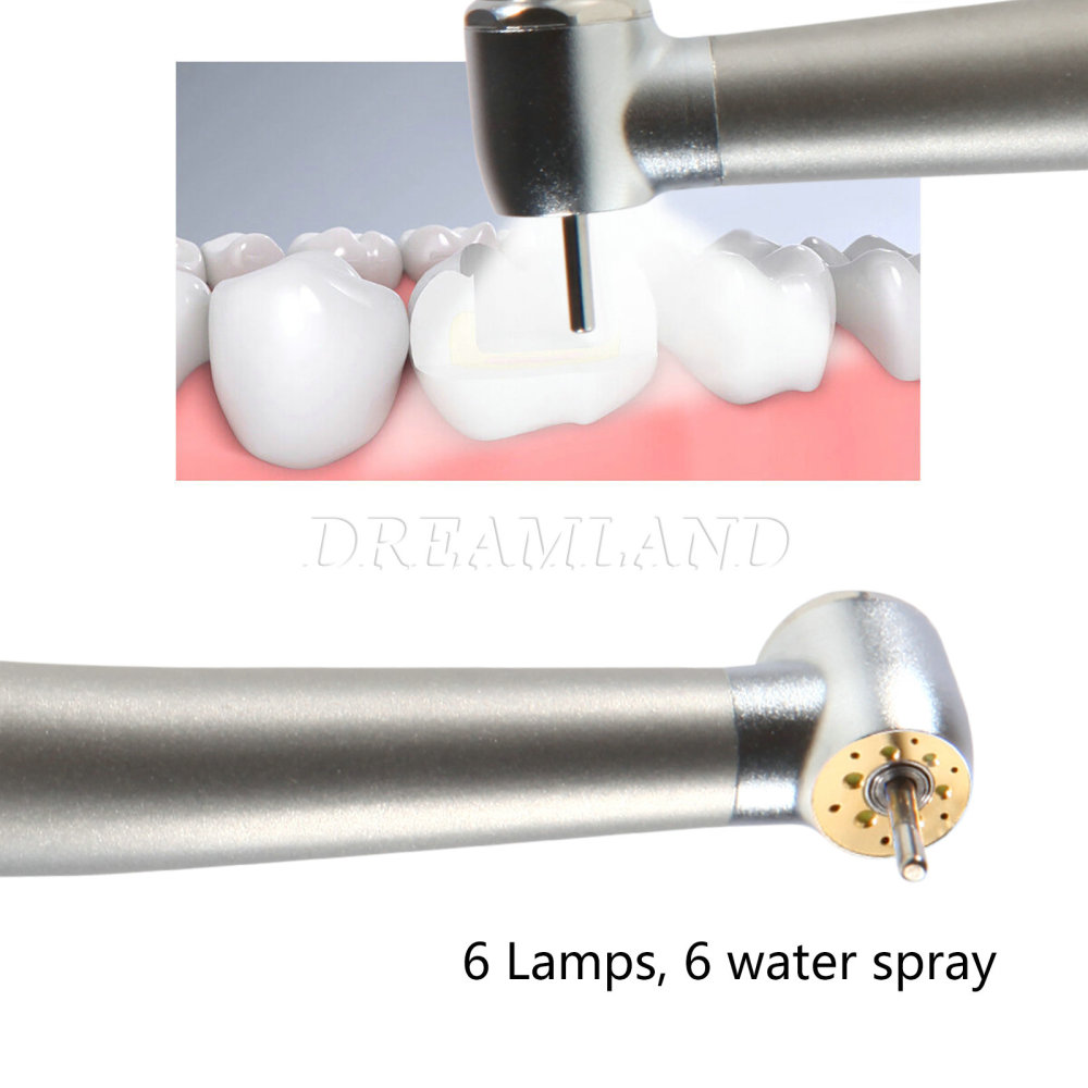 Dental E-generator Shadowless 6 LED High Speed Handpiece 6 Way Sprays 2/4Hole